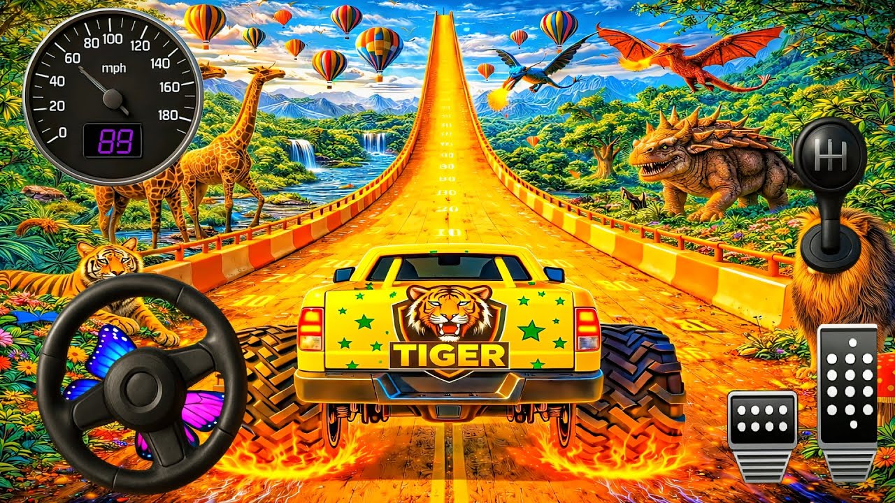 Monster Truck Stunt Car Simulator – Popular Mega Ramp Race 3D Challenge – Android Gameplay 2025