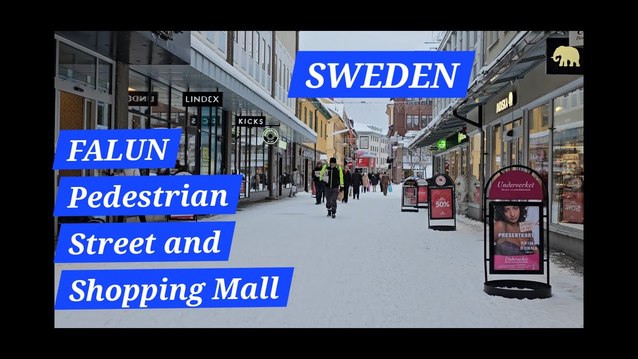 Walk in Falun City, Amazing Places  to visit in SWEDEN (4k)