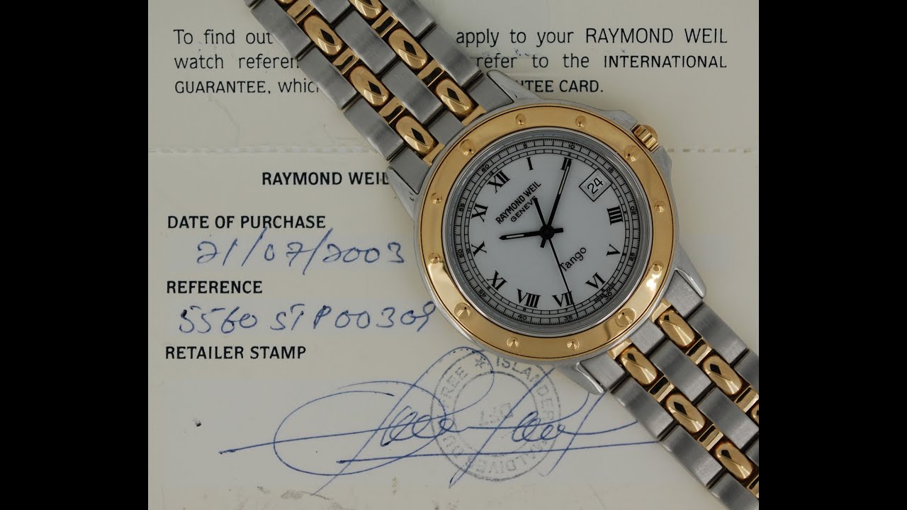 2003 Raymond Weil Tango men's watch with box and papers.  Model reference 5560