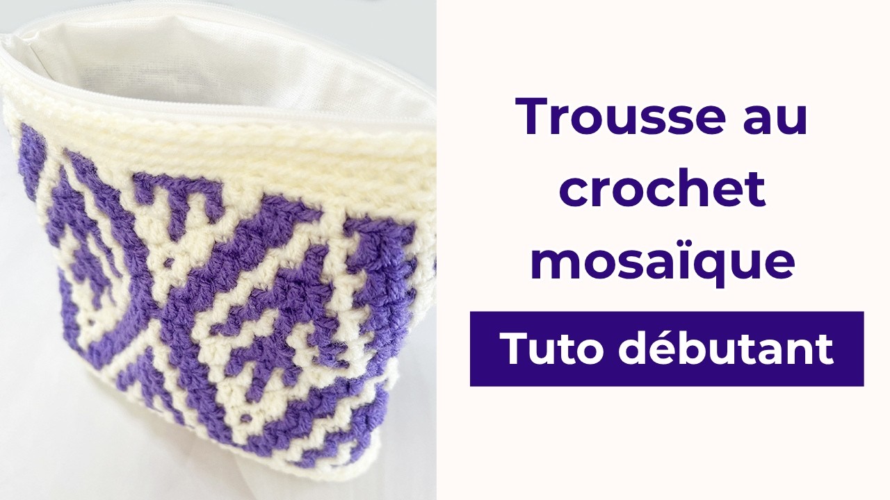 Trousse crochet mosaïque avec doublure - Tutoriel complet pour débutants