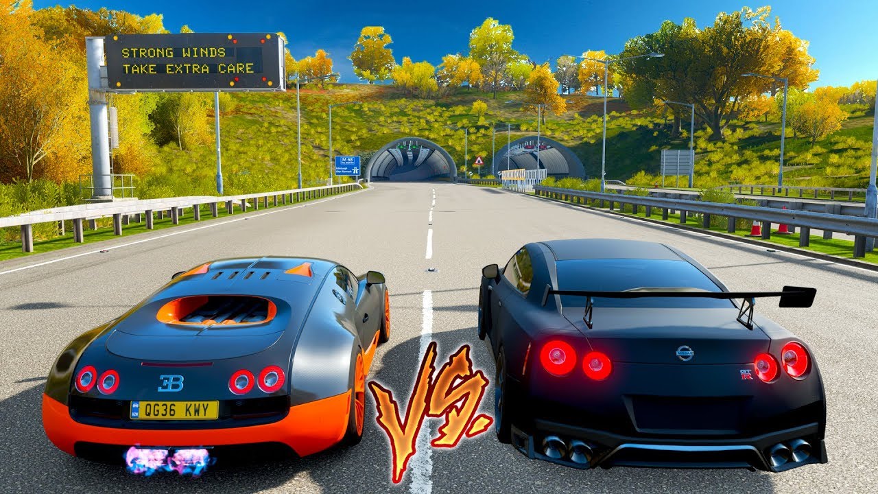 Gravar Bêbado É FODA RS - Racha De Nissan GT-R VS Bugatti Veyron - Forza Horizon 4 Online
