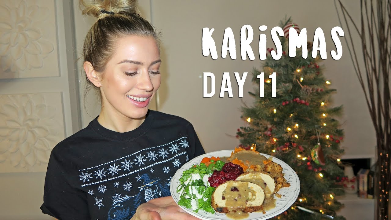 How to make a VEGAN HOLIDAY FEAST - Karismas Day 11 |  Karissa Pukas Vlogmas