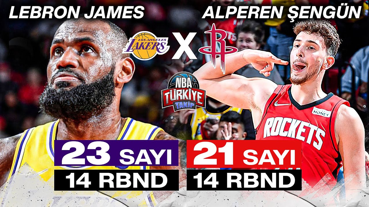 ALPEREN ŞENGÜN X LEBRON JAMES | Performans Özetleri |  Lakers X Rockets