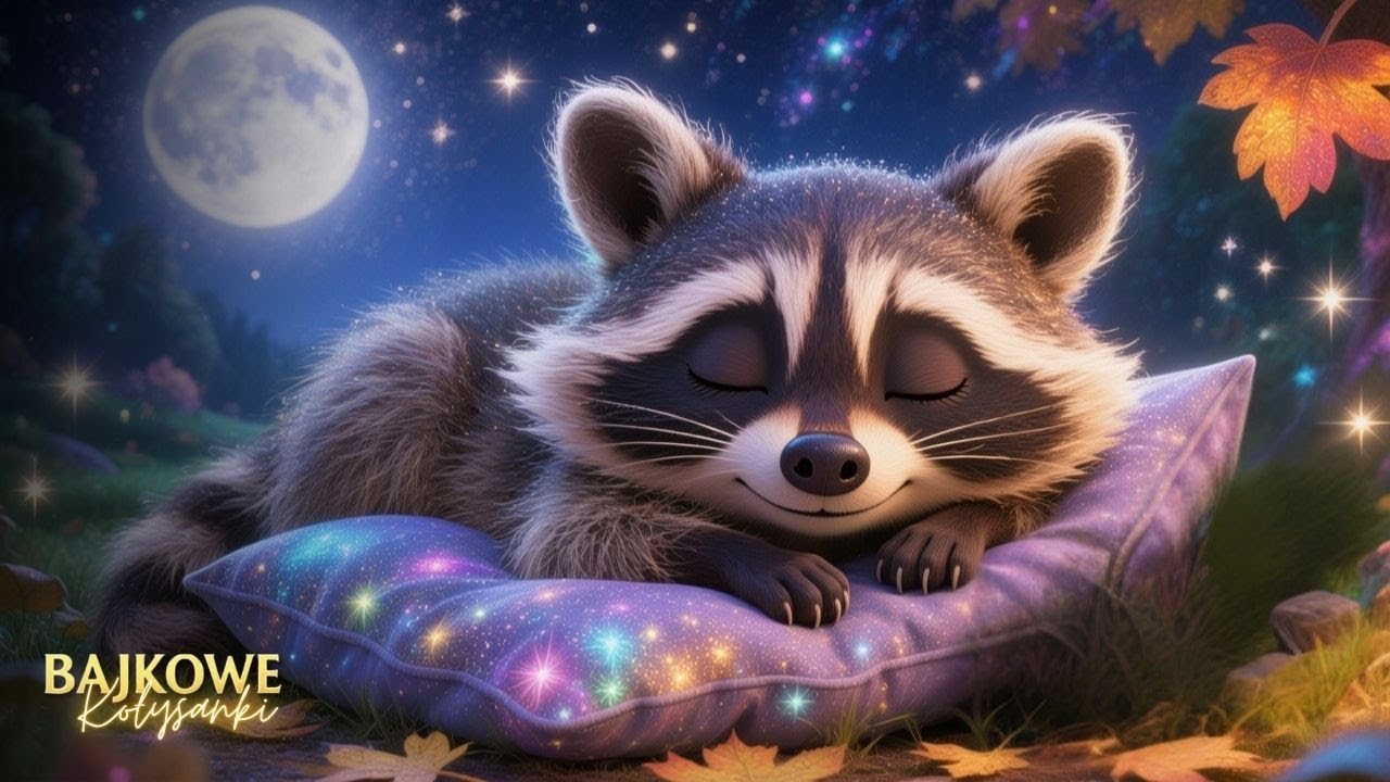 Mały Szop Nie Chce Spać 🦝✨ |  Kołysanka dla Dzieci | Piosenka na Dobranoc💤 Muzyka do snu dla dzieci