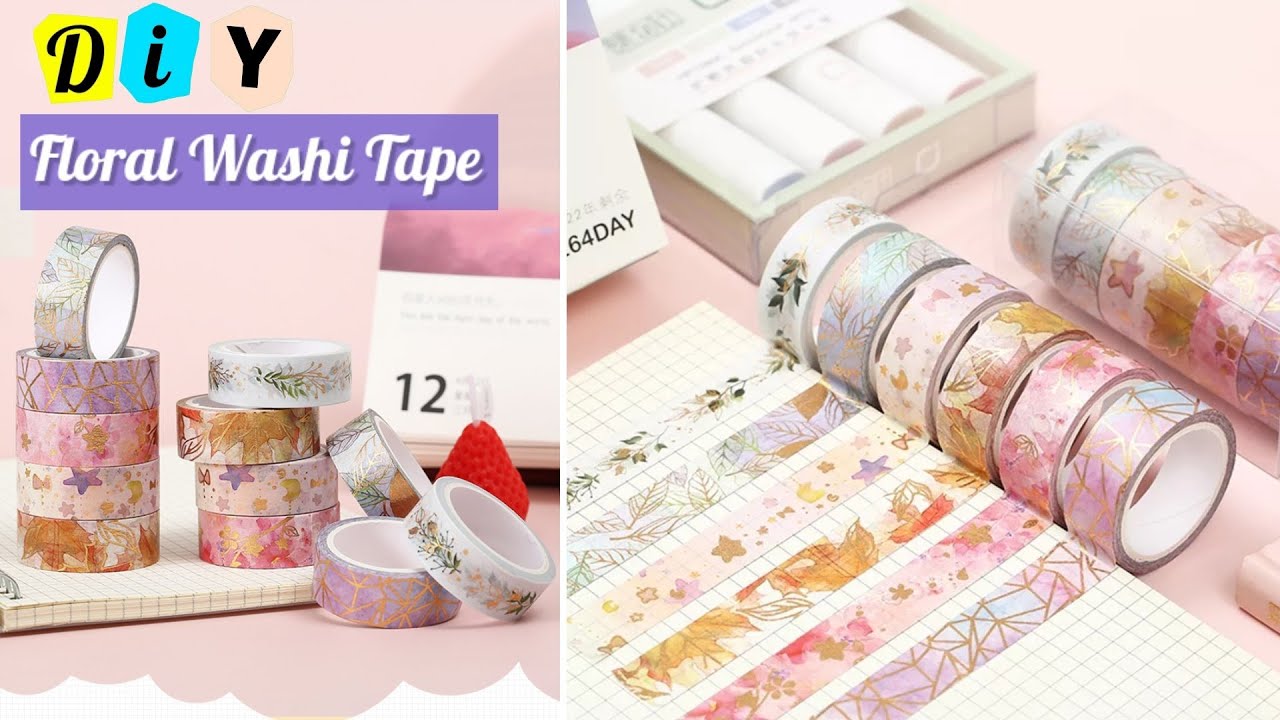 DIY Floral Washi Tape (without any tape) / How to Make Journal Washi Tape at Home