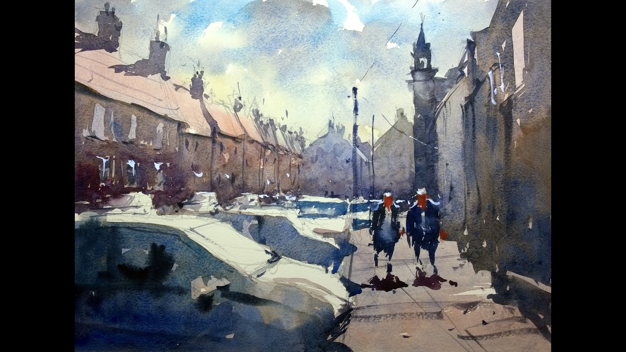 Watercolour demonstration by Tim Wilmot - How to paint Cars and People - #6