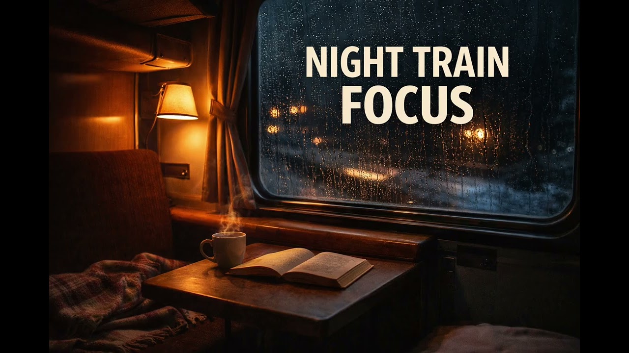 🚆 Night Train Sounds for Studying | Rain on Window | No Music