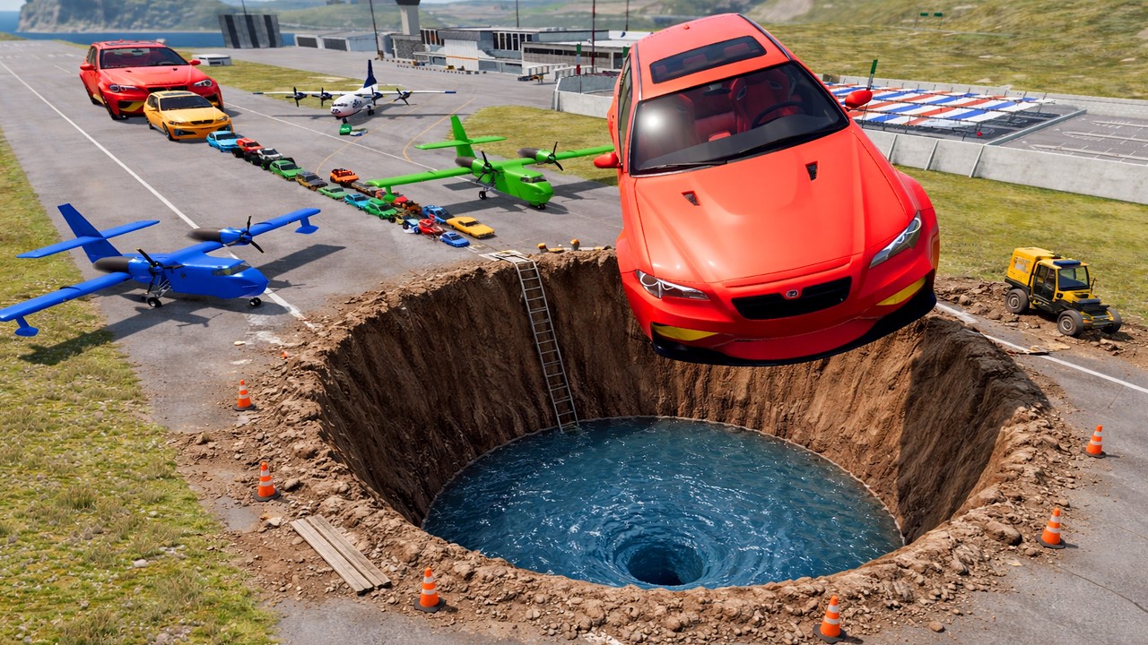 🔥🧱 БОЛЬШИЕ И МАЛЕНЬКИЕ МАШИНЫ ПРОТИВ ЯМЫ МОНСТРОВ #8 ⚡🕳️ | Разрушение BeamNG.drive | Impala BeamNG