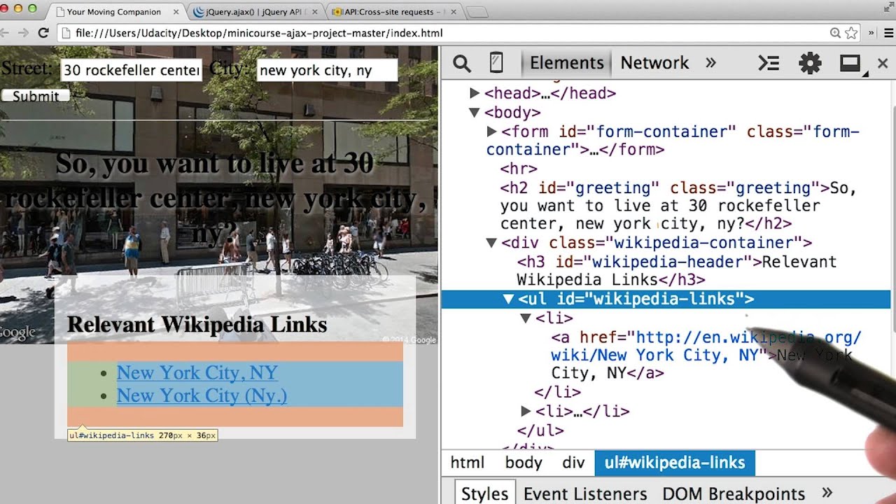 Wikipedia API - Intro to AJAX