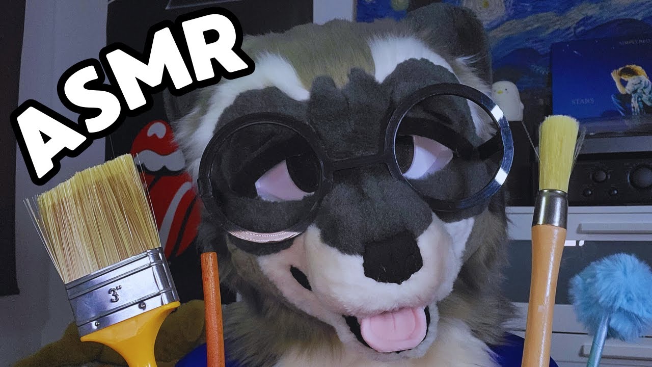 [Furry ASMR] Tracing Your Face with My Paws and Random Things 🤍 | Fursuit Tingles | Relax and Sleep