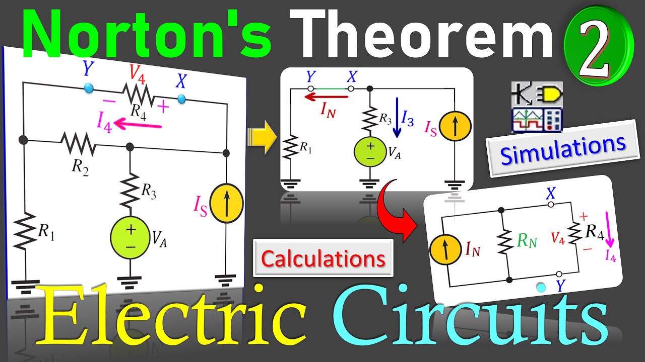 DC Electric Circuits 🌟 Norton's Theorem - Load Current & Voltage 💡 Calculations & Simulations EX2