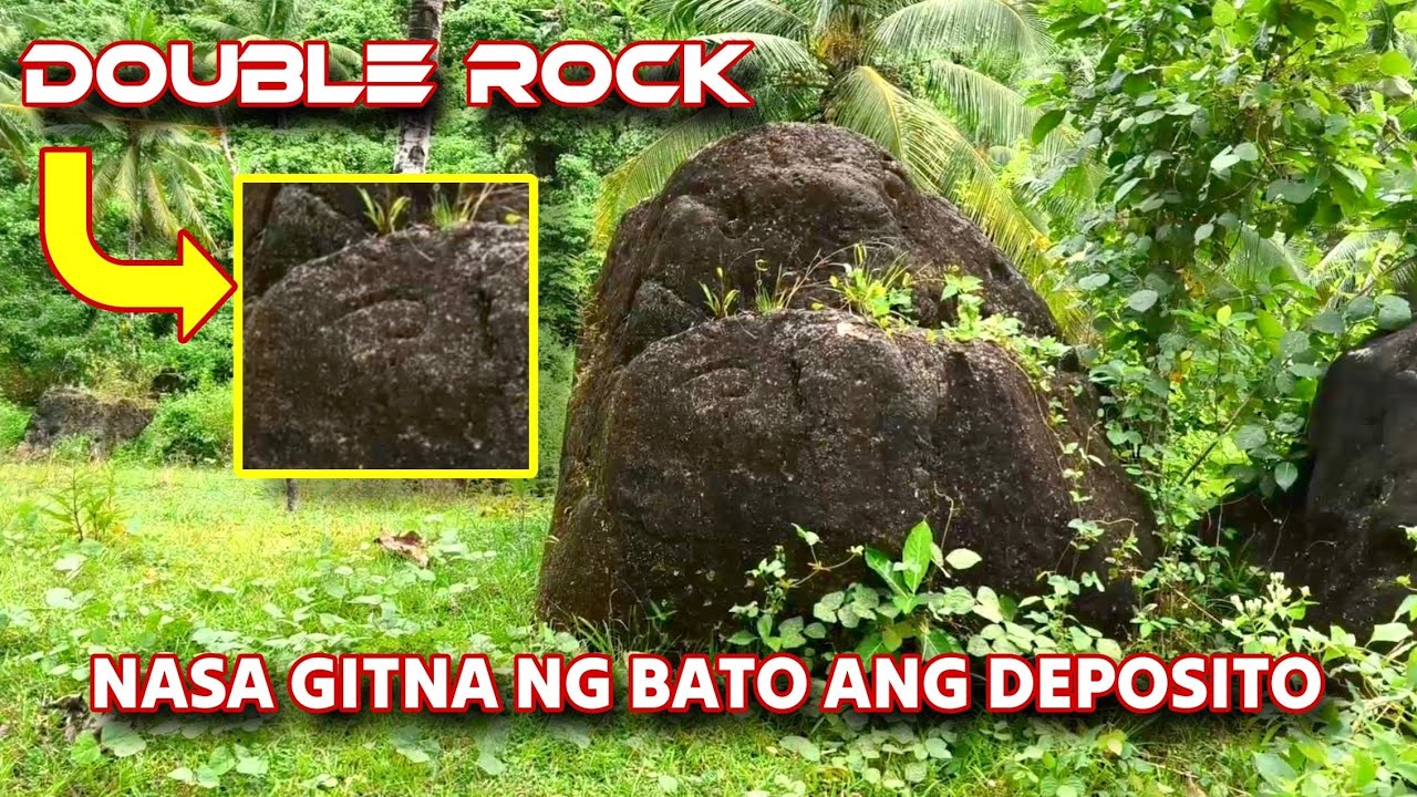 DOUBLE ROCK SIGN nasa gitna ng bato ang deposito