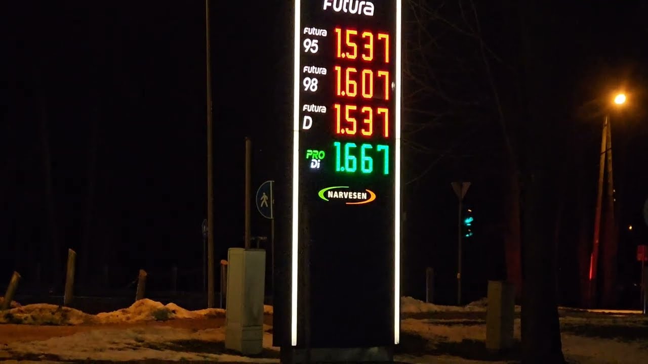 Degvielas cenas: Dīzelis 1.537 un 95 benzīns 1.537 EUR  - 1.3.2026. Izraēla uzsāk karu pret Irānu!