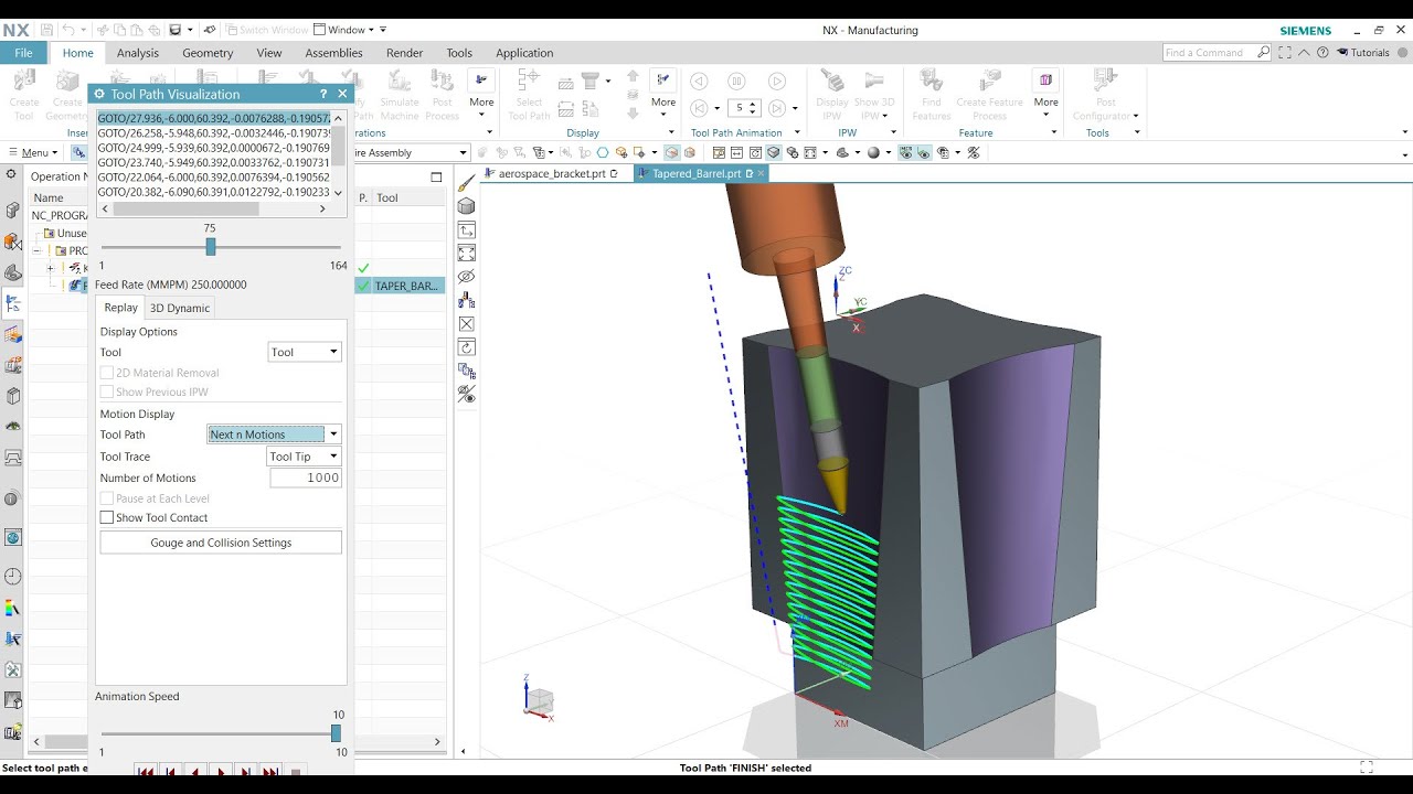 NX CAM Taper Barrel Takım ile 5 Eksen Guiding Curve Duvar İşleme