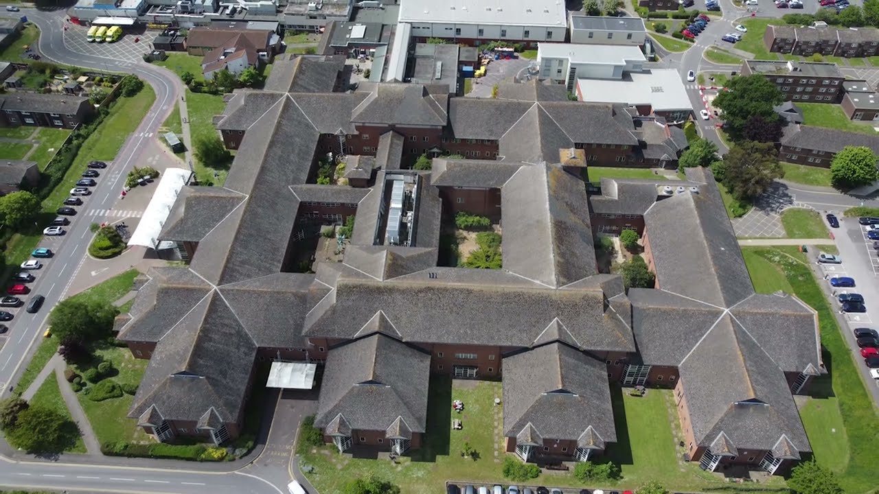 St Richard's Hospital from 400ft