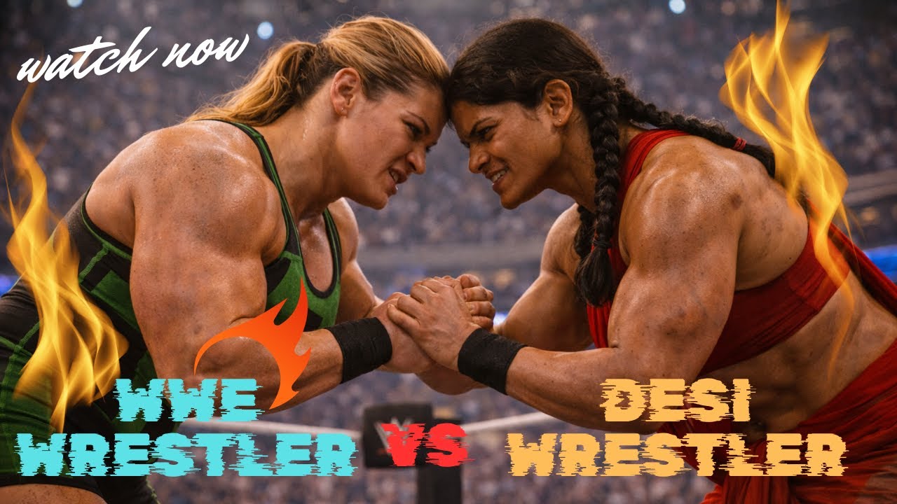 जब देसी महिला पहलवान भिड़ी  wwe female wrestler  से | mud wrestler vs wwe wrestler