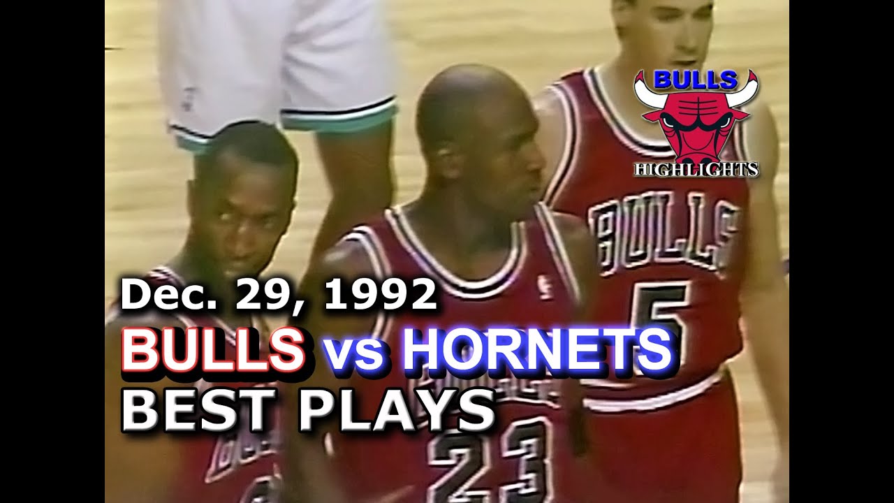 December 29 1992 Bulls vs Hornets highlights