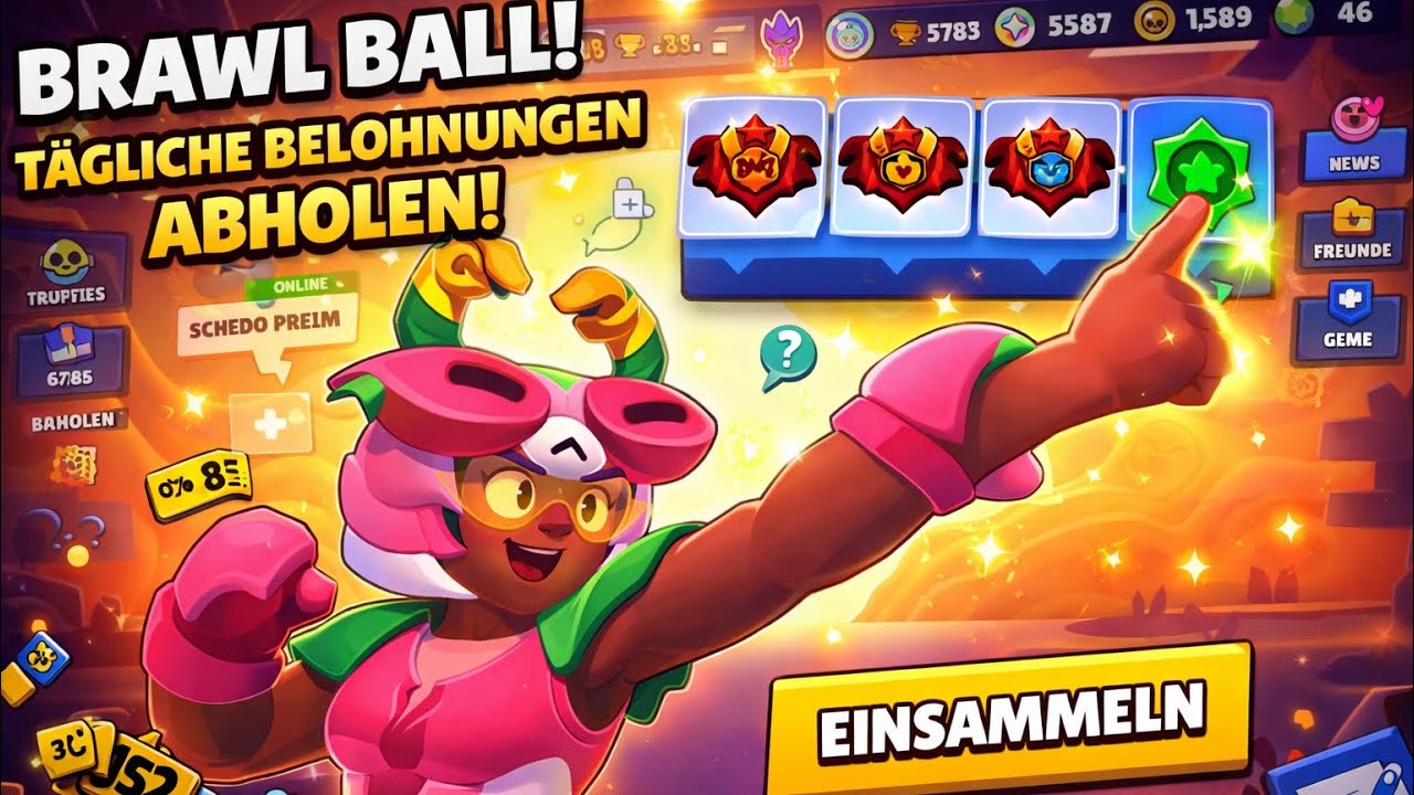 🔥 ICH HOLE ALLE TÄGLICHEN BELOHNUNGEN mit ROSA in BRAWL BALL! 😳⚽