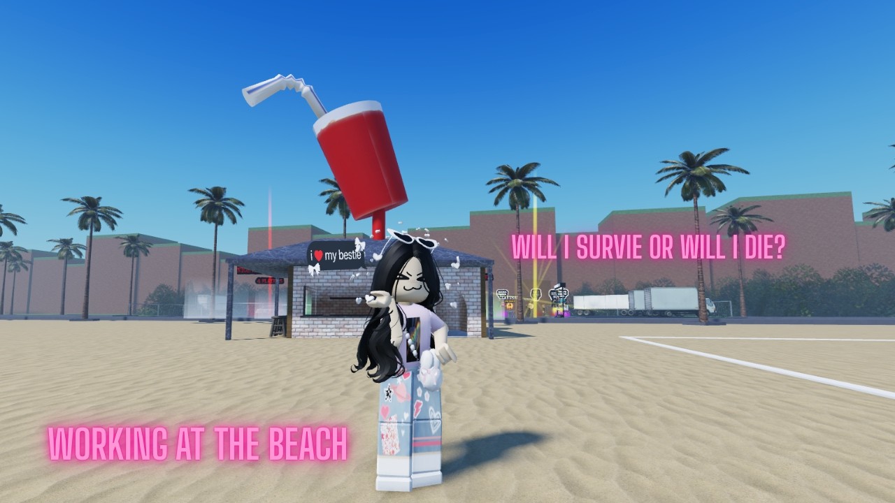 working at the beach in roblox but with no voice