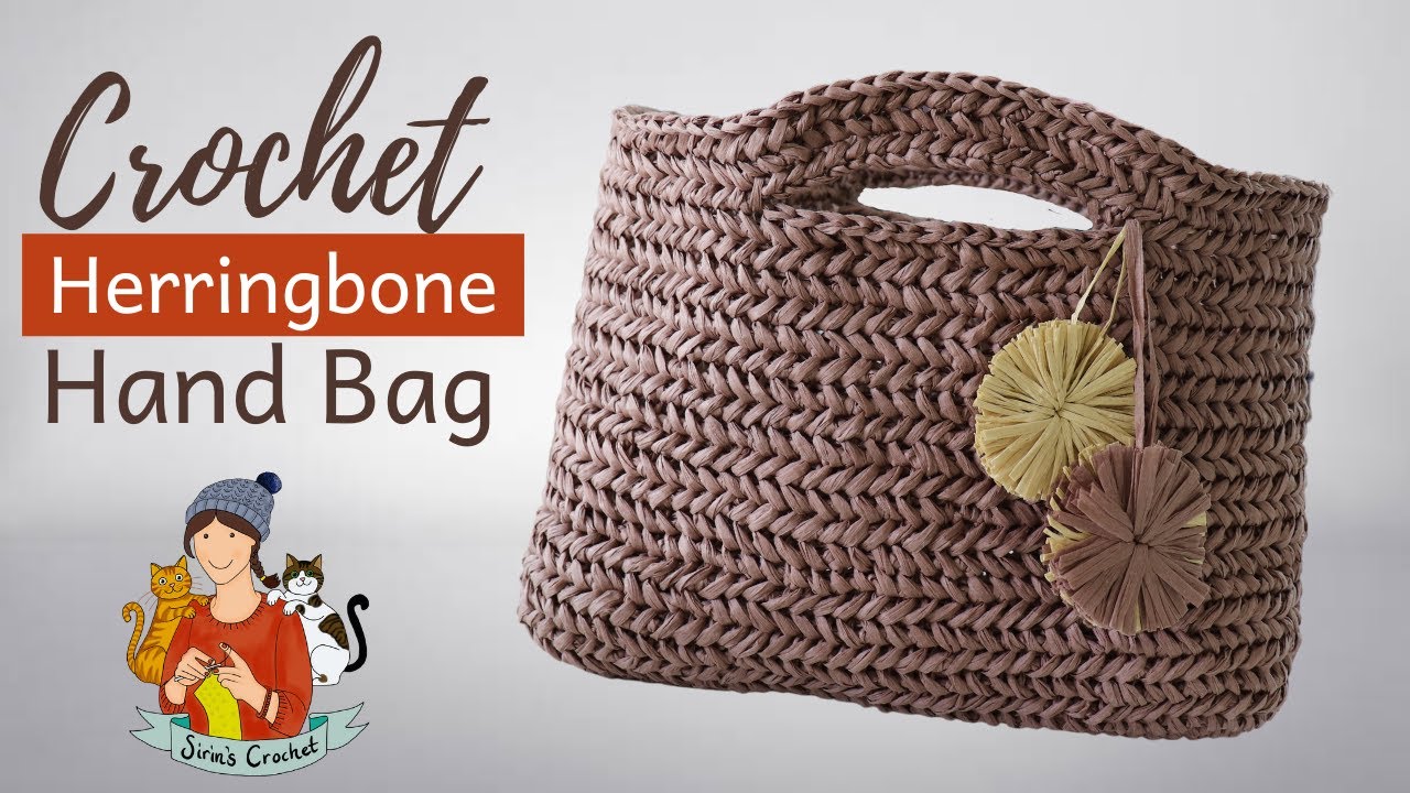 Crochet Herringbone Stitch  Hand Bag
