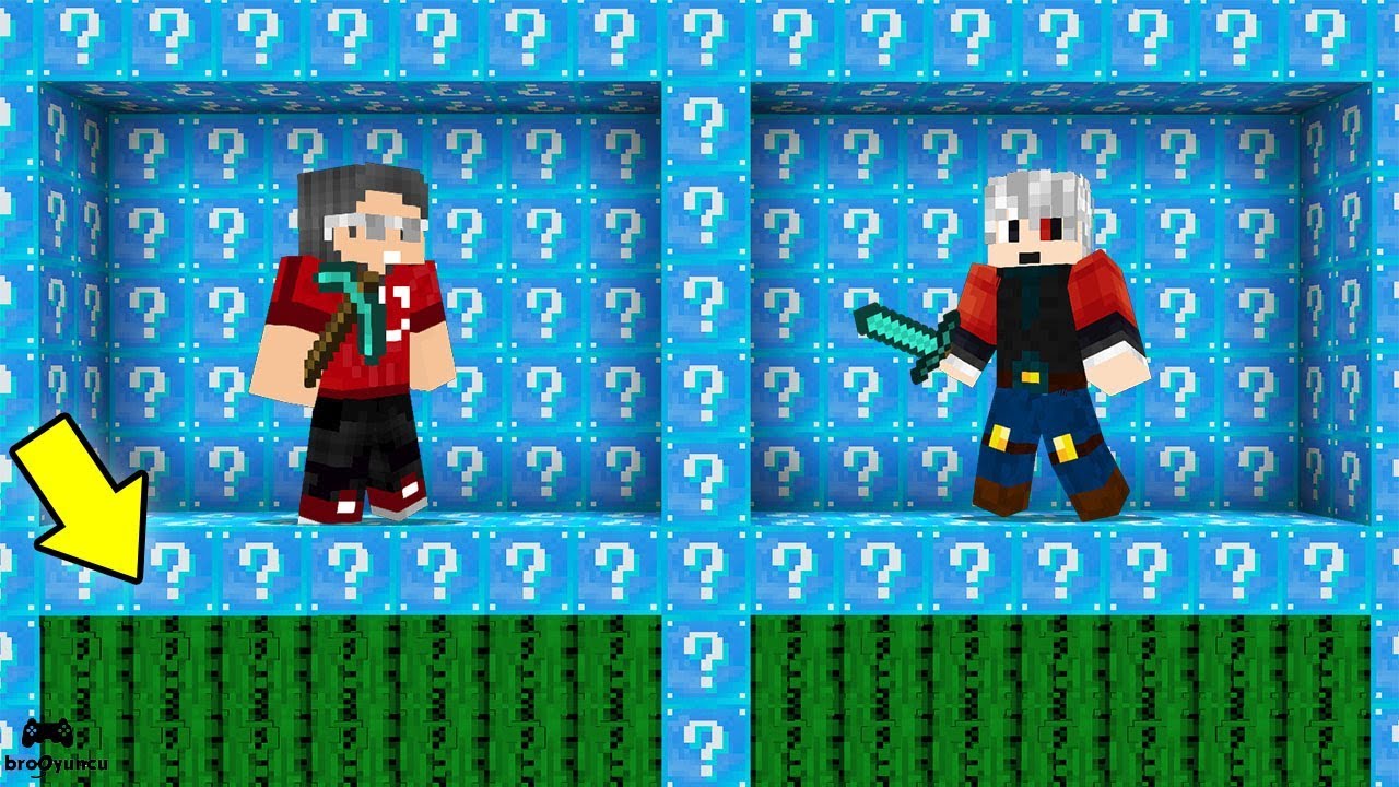 NOOB VS PRO ELMAS ŞANS BLOKLARI ODA SAVAŞI - Minecraft