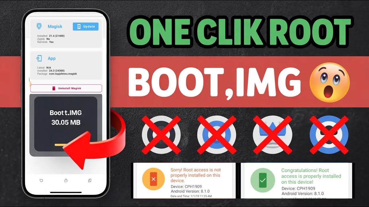 How To Magisk Root 1Clik Boot.img 😲Android 14 13 12 11 10 9 8 Rooting | No Pc Kingroot | Mtkeasysu 🔥