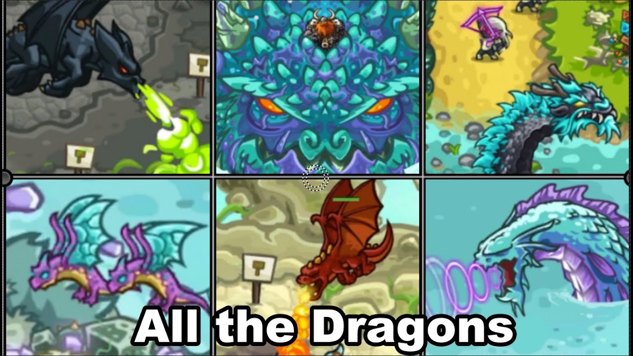 All Dragons in Kingdom Rush #kingdomrush  #towerdefence  #gameplay #walkthrough #dragon #dragonball