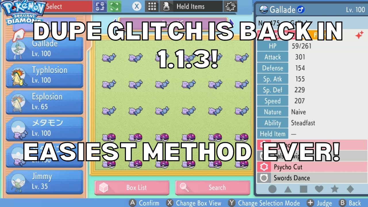 [Patched] Easiest Method To Dupe In 1.1.3! Glitches Are Back In Pokemon BDSP