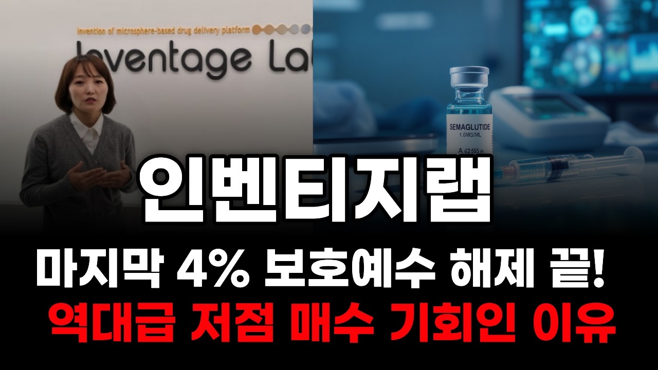 [인벤티지랩 주가전망] 🔥긴급대응전략🔥마지막 4% 보호예수 해제 오버행 끝!  악재 소멸의 날, 역대급 저점 매수 기회인 이유