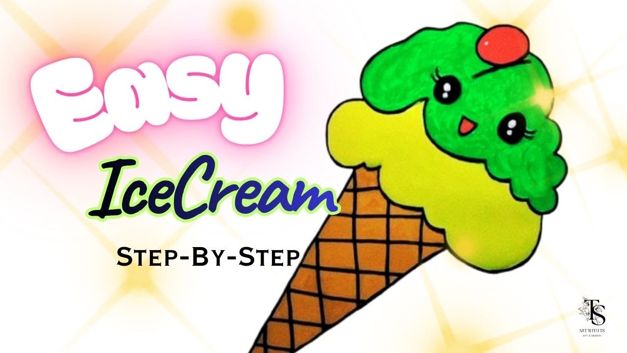 Easy Ice Cream Drawing 🍦✨ | Step-by-Step Tutorial