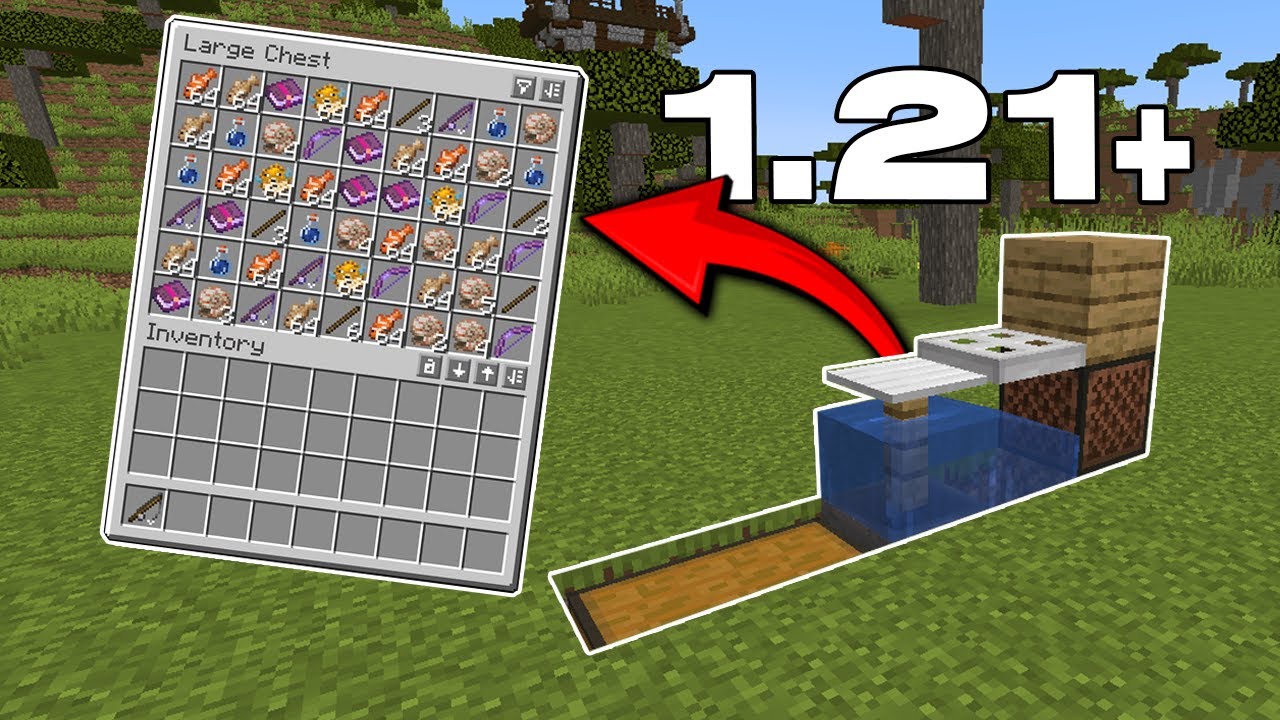 Easiest Minecraft AFK Fish Farm | 1.21+ Tutorial | ( Bedrock & JAVA )
