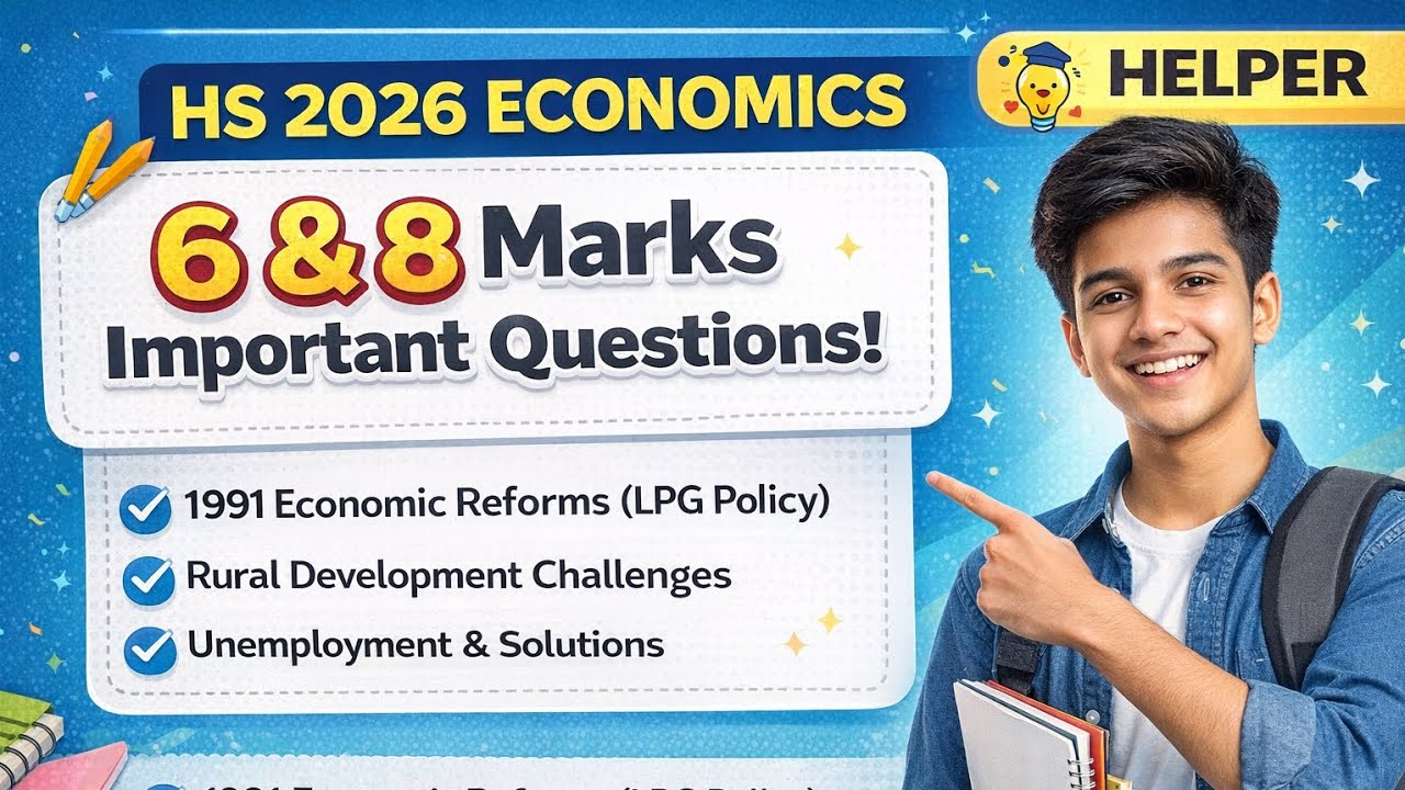  HS 2026 Economics | 6 & 8 Marks Most Important Questions | ASSEB | part 1