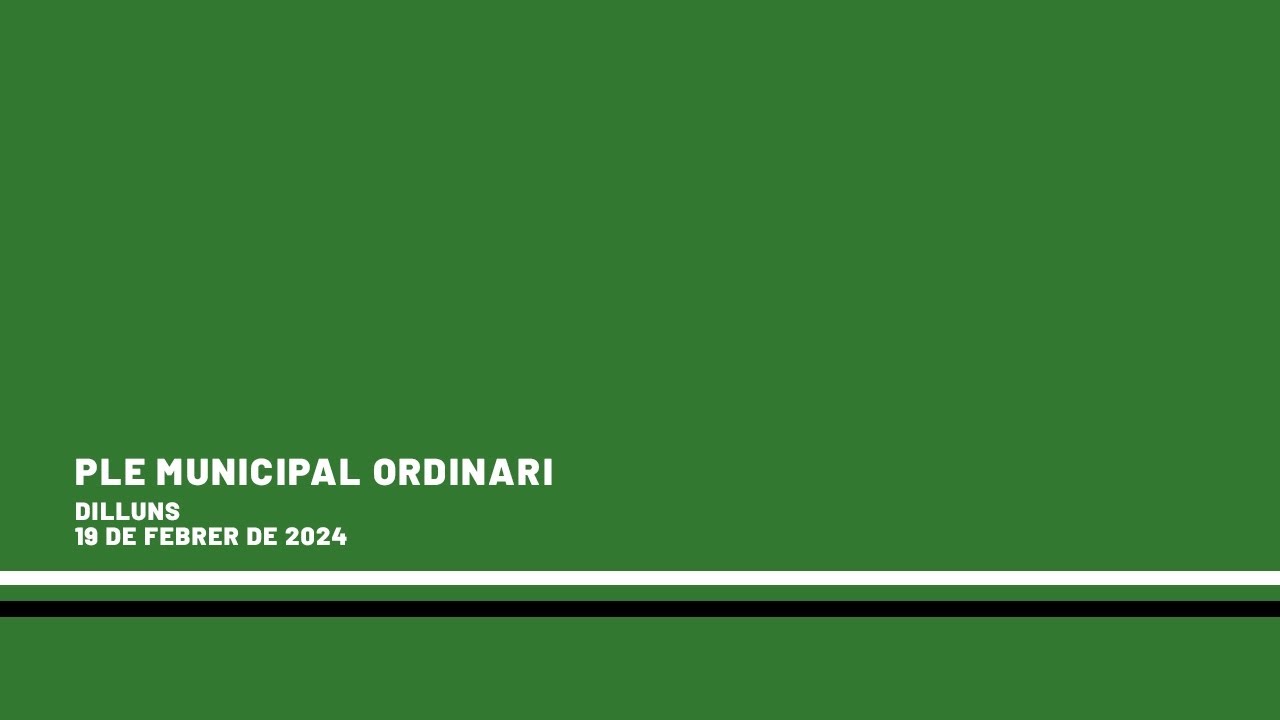 Ple Municipal Ordinari - 19 de febrer de 2024