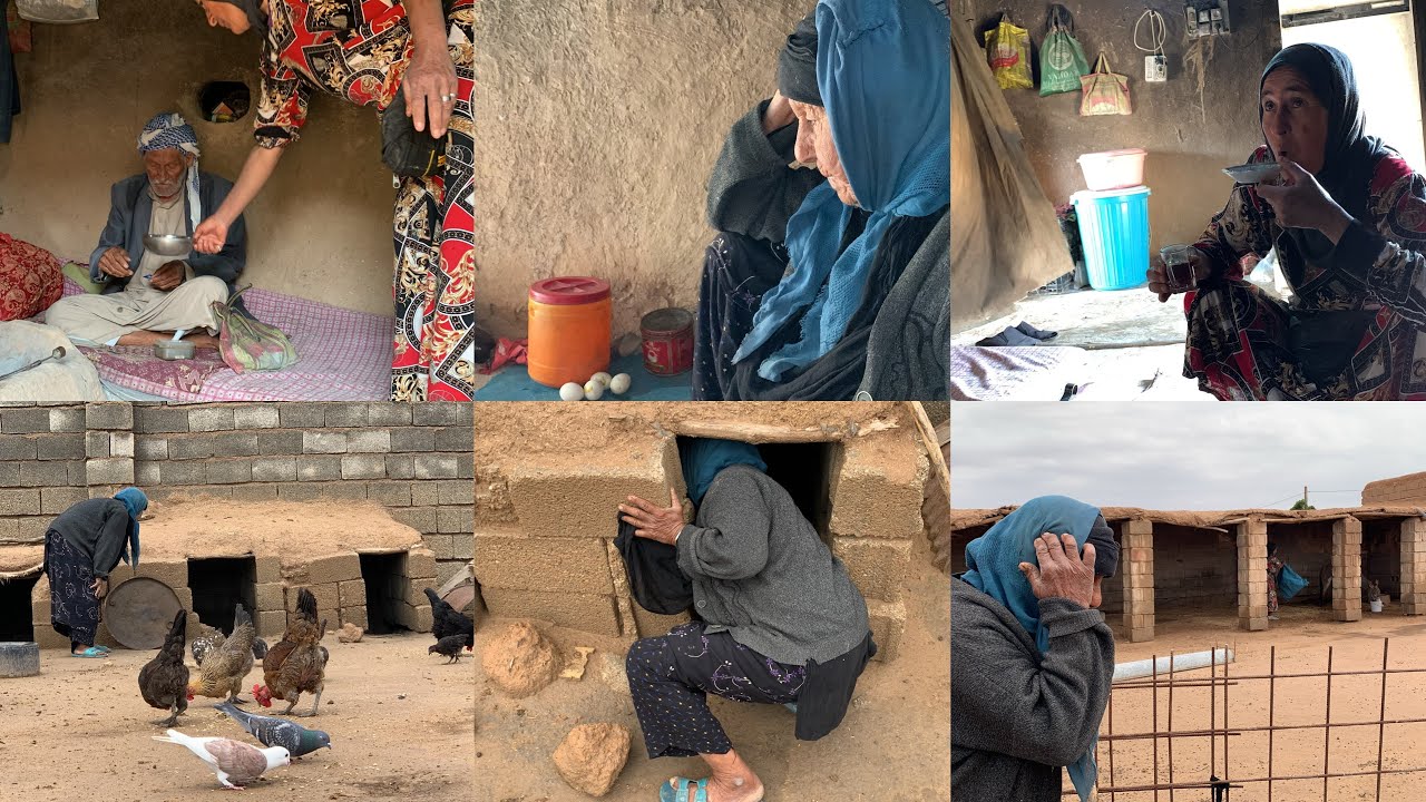 Arab nomads lifestyle in with hard situations in desert