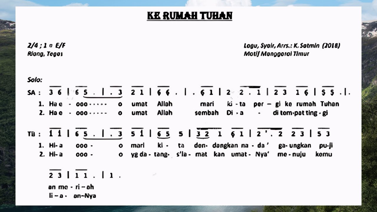 KE RUMAH TUHAN (K. Satmin) || Link teks ada di deskripsi video!