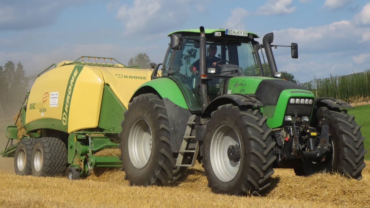 Deutz-Fahr AGROTRON auf Hektarjagd! - Strohernte 2018 mit Krone BIG PACK