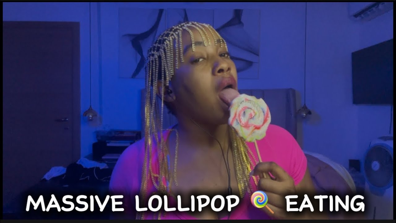 ASMR HUGE  LOLLIPOP EATING & CHEWING🍭 MIXED FLAVOR, TINGLY CLOSE UP MOUTH SOUNDS ,INAUDIBLE WHISPERS