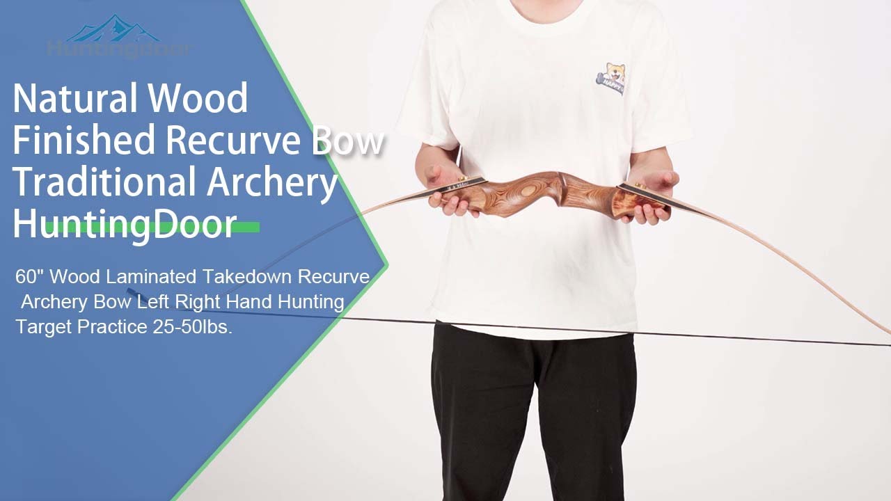 Natural Wood Finished Recurve Bow | Traditional Archery HuntingDoor