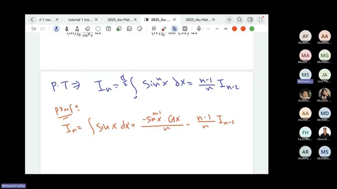 Reduction formula + average of a function