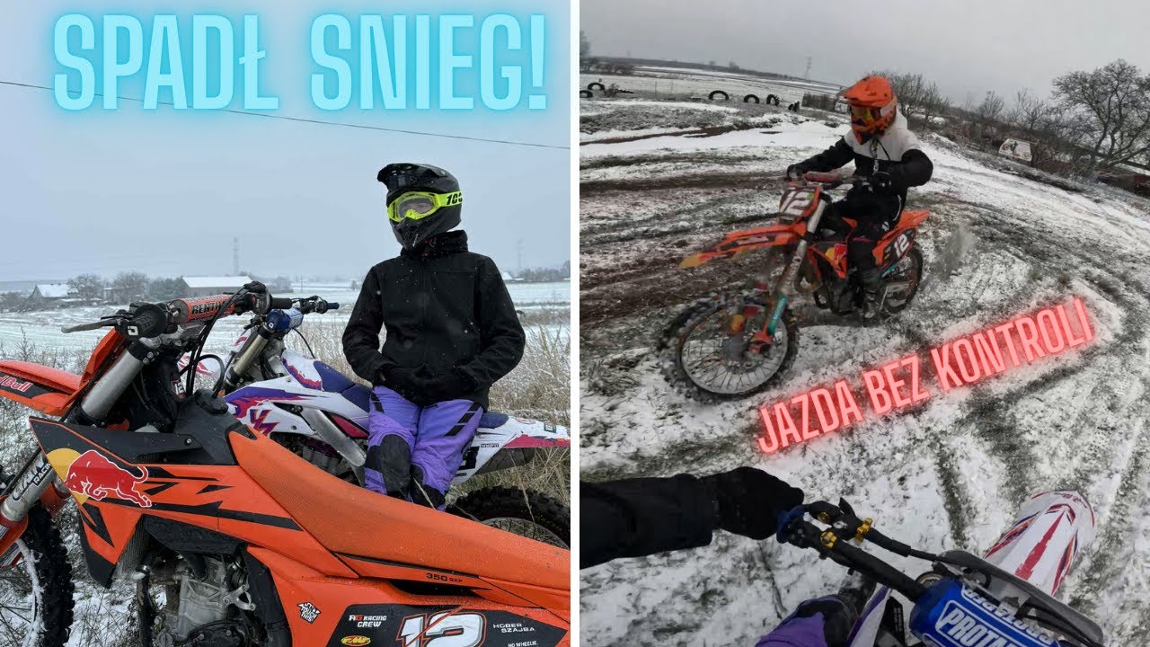 SPADŁ SNIEG ! ZA MAŁO PRZYCZEPNOSCI - YAMAHA I KTM W SNIEGU /YZF450/SXF350/SNOW/DIRTBIKE