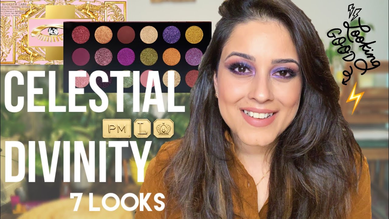 Pat McGrath Celestial Divinity Mega 7 Looks & Swatches on Indian Olive Skin
