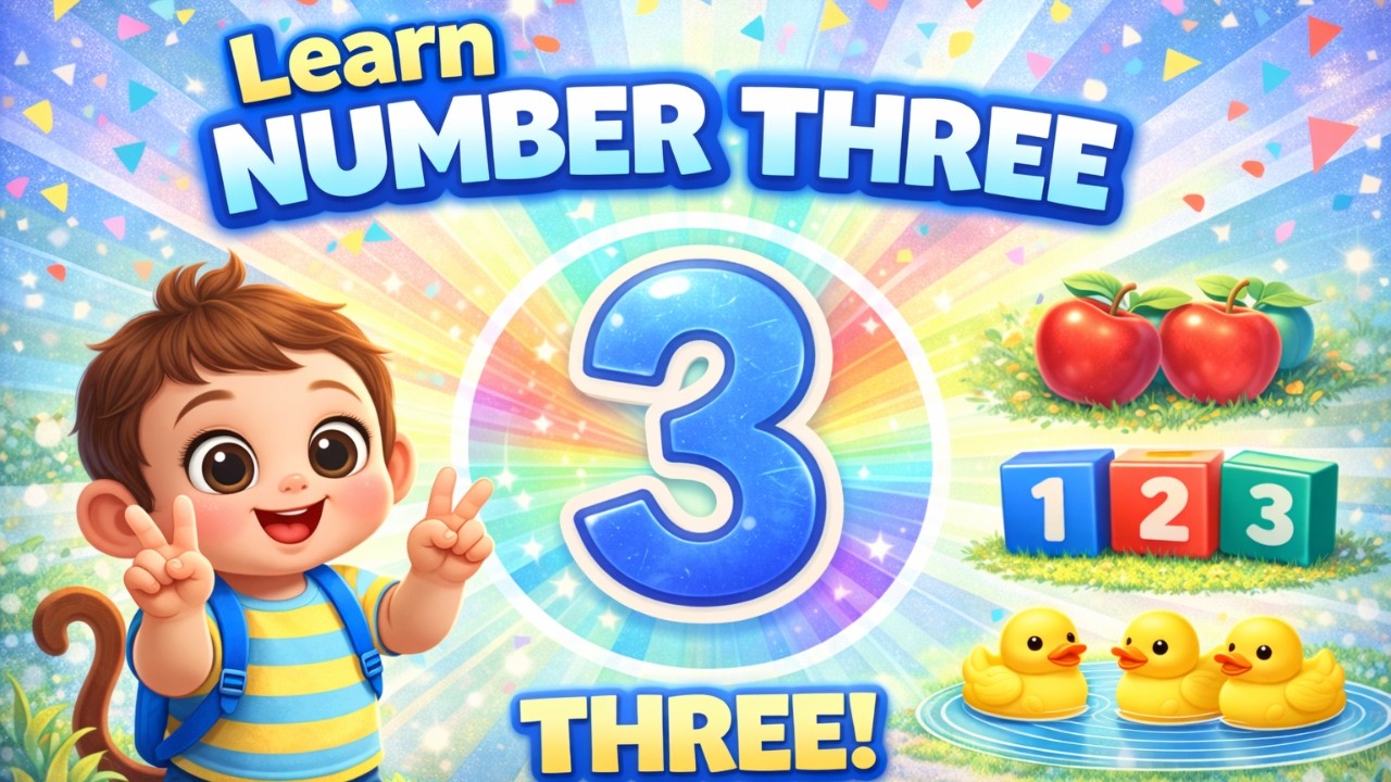 Number 3 for Toddlers | Learn Three with Triangle Shapes | Kids Counting Song