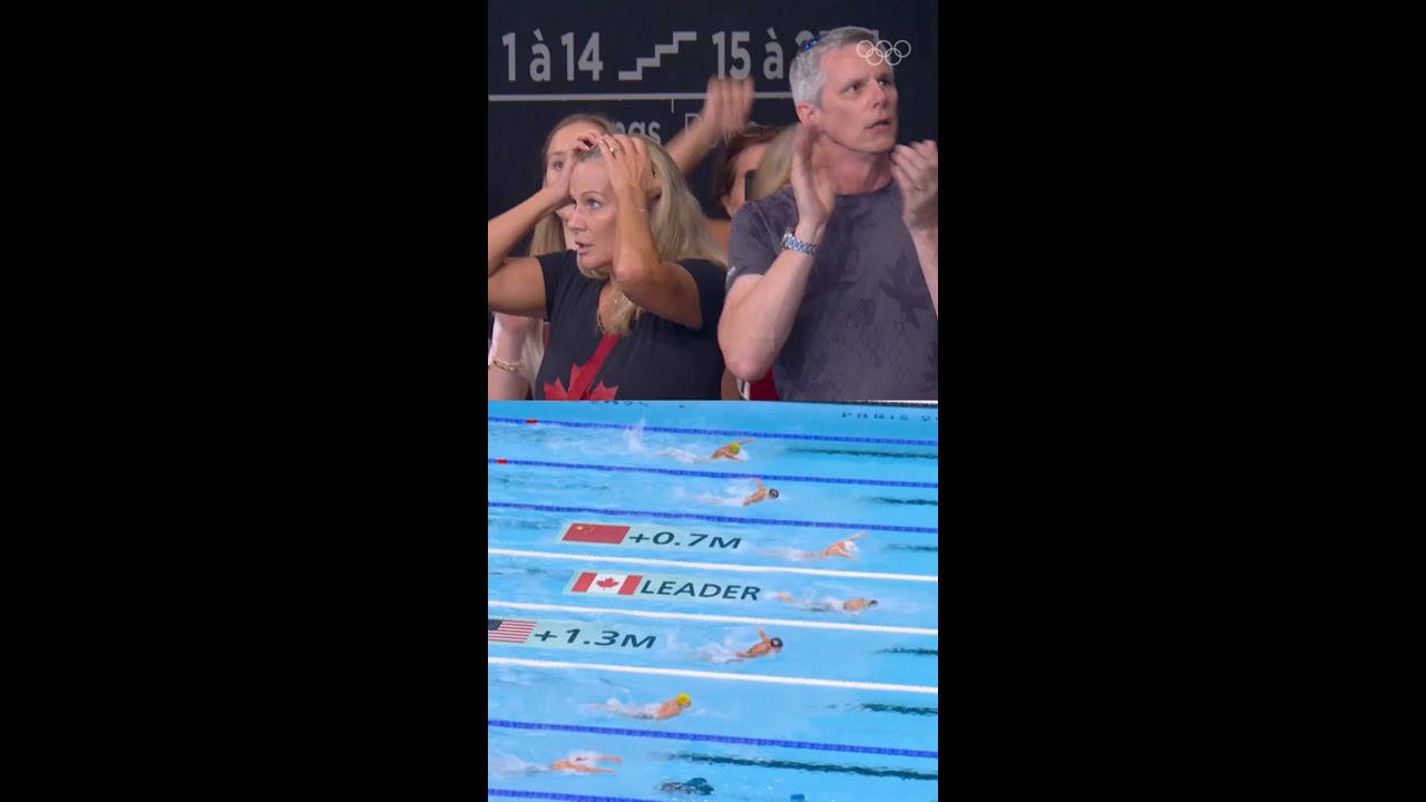 Summer McIntosh's family reaction s she grabbed first place is everything.🥹  #Olympics #Paris2024