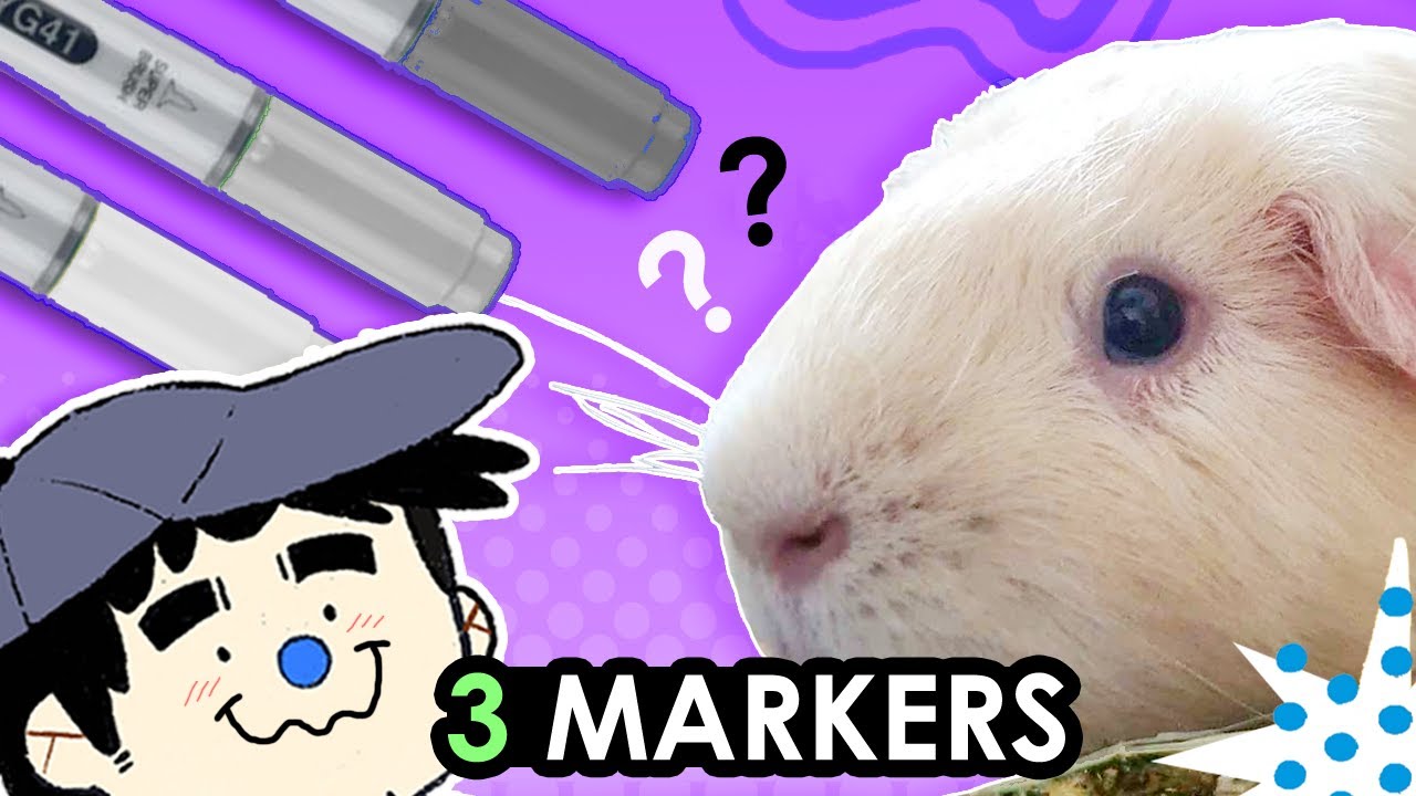 My CHUNKY GUINEA PIG Picked My MARKERS?! 🐹 (3 Marker Challenge)