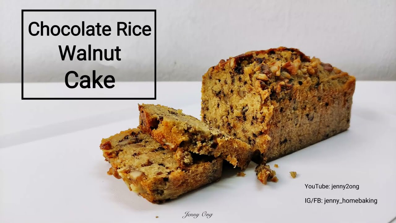 Chocolate Rice Walnut Cake | YouTube: jenny2ong