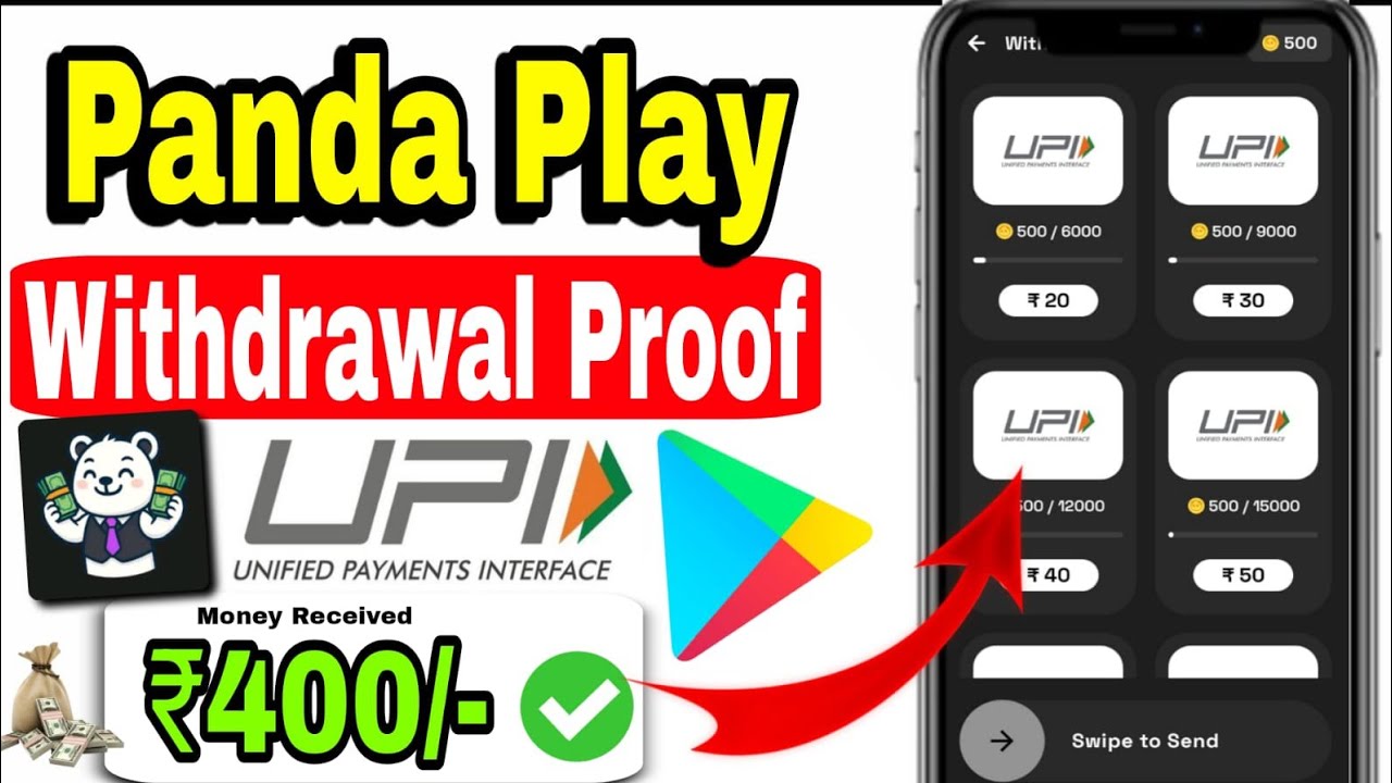 Panda Play App Withdrawal Proof 💯🔥 Panda Play App Real Or Fake 🤯&diams;️ New Upi Earning App 2025