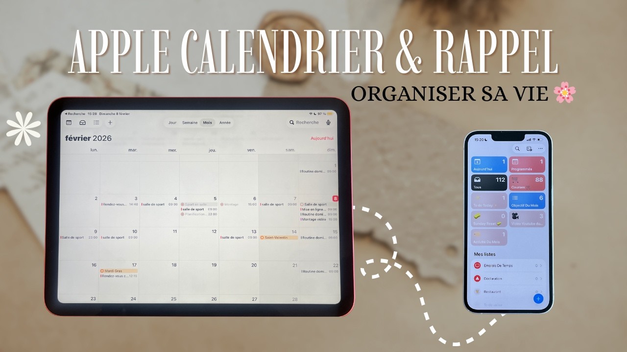Organiser sa VIE avec Apple Calendar & Rappels (Tuto simple) ✨