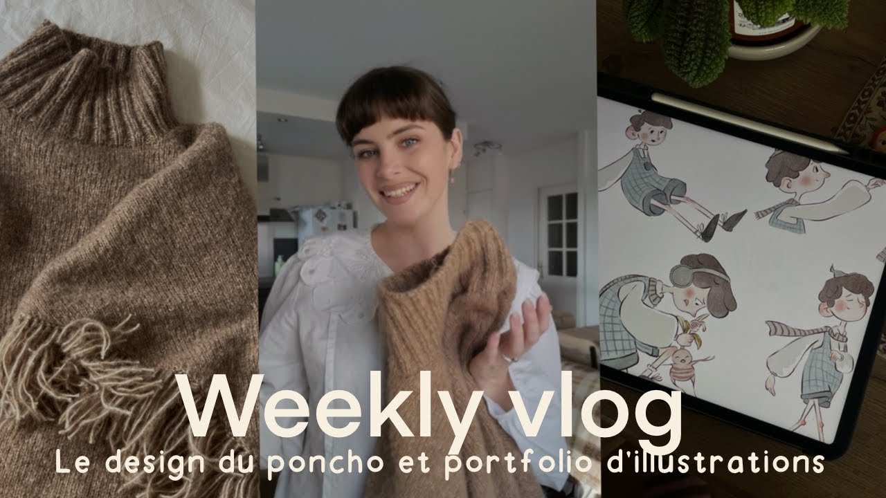 Mes projets de la semaine: tricot du poncho et illustrations pour enfant