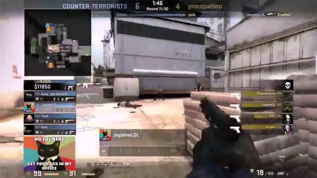 CS:GO - ACE on de_cache AWP/Five-SeveN/Zues kills 3xHS