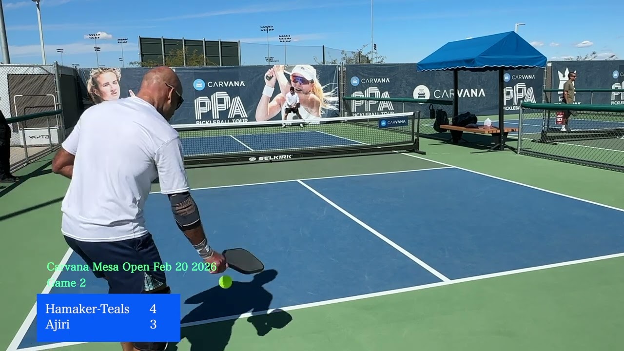 DK Ajiri vs Hamaker-Teals (2026 Carvana Mesa Open) Feb 20, 2026  Senior PPA Pickleball